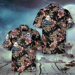 Horror Movie Characters Scare Dogs Halloween Hawaiian Shirt, Funny Halloween Shirt For Men & Women - Hyperfavor