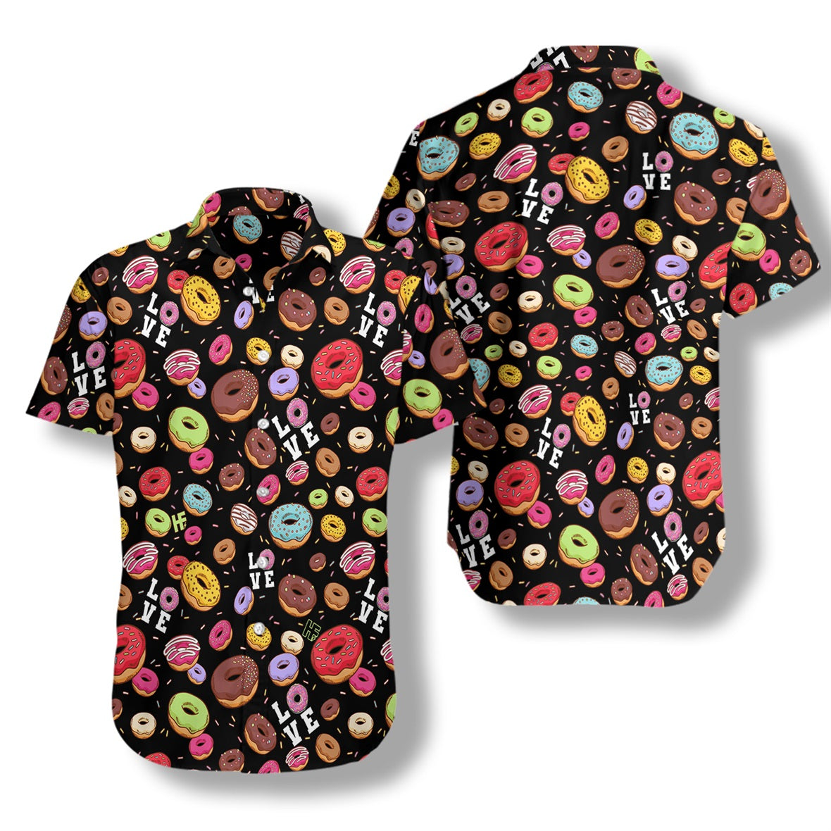 I Love Donut Black EZ02 2307 Hawaiian Shirt - Hyperfavor