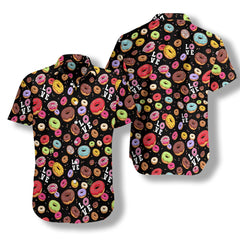 I Love Donut Black EZ02 2307 Hawaiian Shirt - Hyperfavor