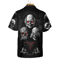 IDGAF Skull Hawaiian Shirt, Halloween Black Gothic Skull Shirt For Men And Women - Hyperfavor