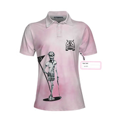 I Golf Like A Skull Girl Custom Short Sleeve Women Polo Shirt, Personalized Tie Dye Pink Golf Shirt For Ladies - Hyperfavor