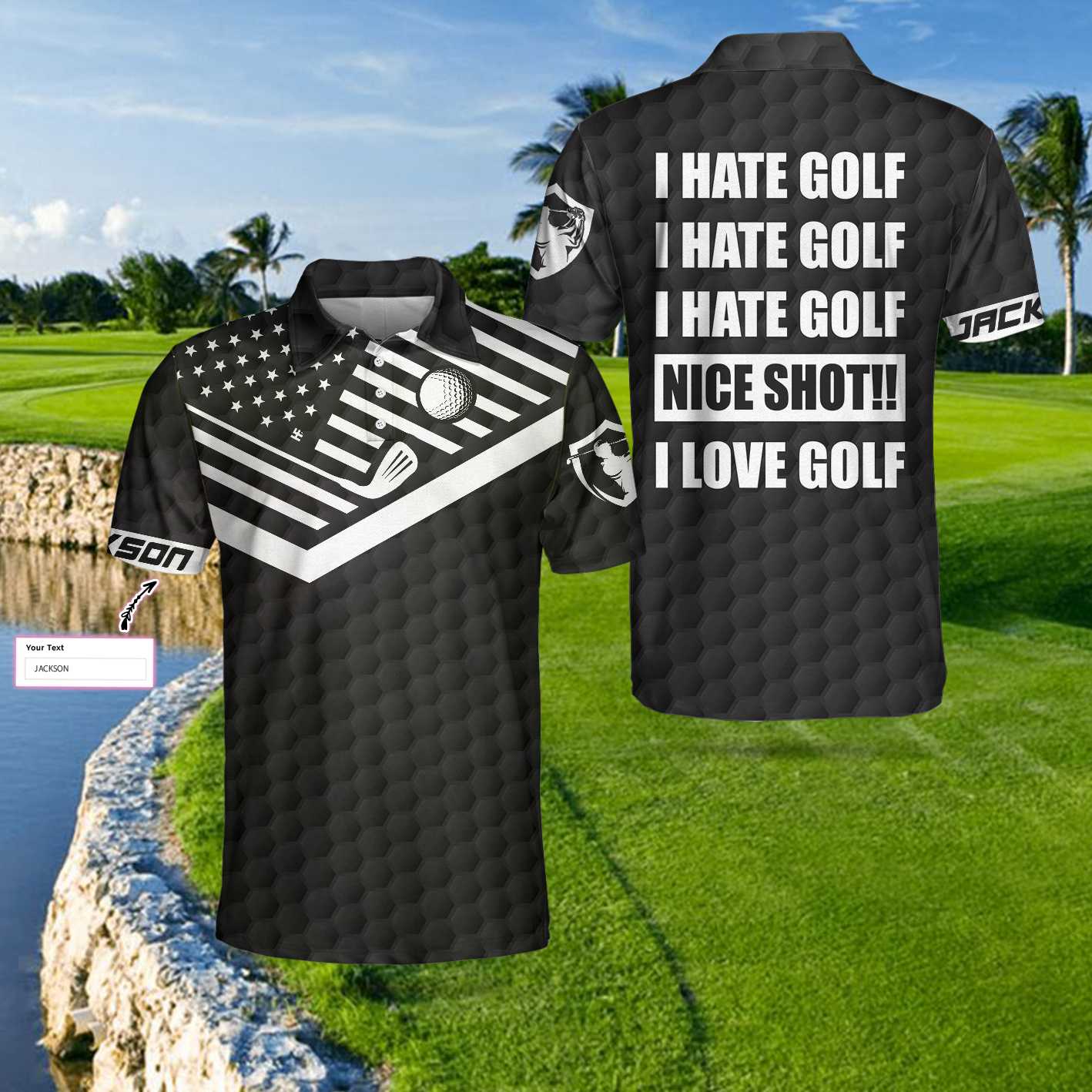 I Hate Golf Custom Polo Shirt - Hyperfavor