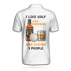 I Like Golf And Bourbon And Maybe 3 People Polo Shirt, Plaid Pattern Drinking Golf Shirt For Male Players - Hyperfavor