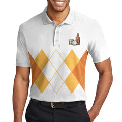 I Like Golf And Bourbon And Maybe 3 People Polo Shirt, Plaid Pattern Drinking Golf Shirt For Male Players - Hyperfavor