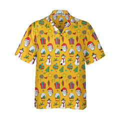 I Love Christmas Shirt For Men With Christmas Pattern, Cute Christmas Hawaiian Shirt - Hyperfavor