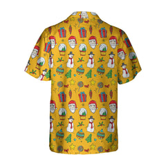 I Love Christmas Shirt For Men With Christmas Pattern, Cute Christmas Hawaiian Shirt - Hyperfavor