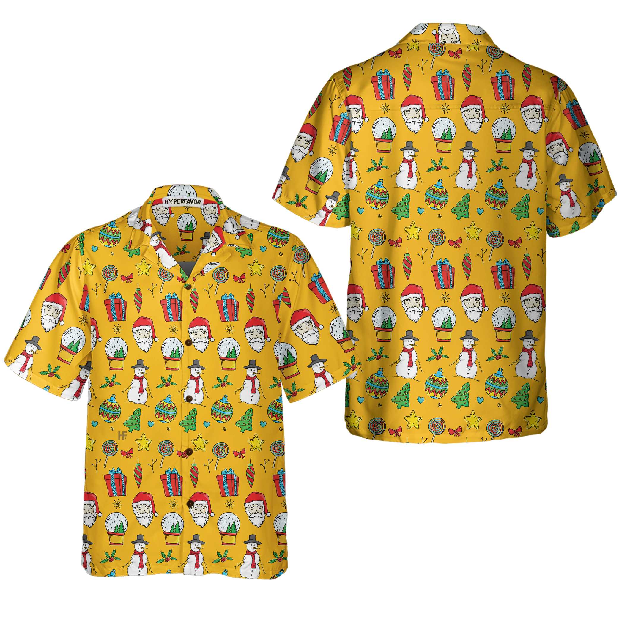 I Love Christmas Shirt For Men With Christmas Pattern, Cute Christmas Hawaiian Shirt - Hyperfavor
