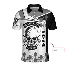 I Made A Hole In One Golf Custom Polo Shirt, Black And White Skull Golf Shirt, Personalized Golf Gift - Hyperfavor