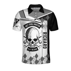 I Made A Hole In One Golf Custom Polo Shirt, Black And White Skull Golf Shirt, Personalized Golf Gift - Hyperfavor