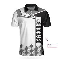 I Made A Hole In One Golf V2 Custom Polo Shirt, Black And White Argyle Pattern Polo Shirt, Personalized Golf Gift - Hyperfavor