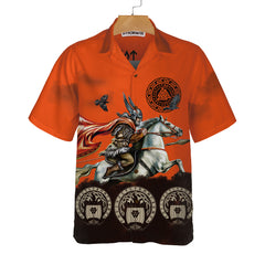 I'm Not Crazy I Prefer The Term Mentally Hilarious Hawaiian Shirt, God Odin Flies On Sleipnir Viking Shirt - Hyperfavor