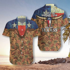 If The Flag Offends You Kiss My Texass EZ24 0903 Hawaiian Shirt - Hyperfavor
