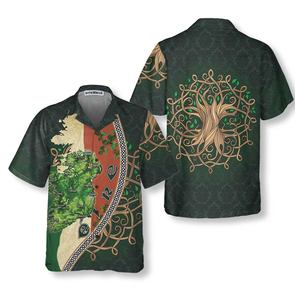 Ireland Map Happy Saint Patrick's Day Hawaiian Shirt, St. Patricks Day Shirt, Cool St Patrick's Day Gift - Hyperfavor