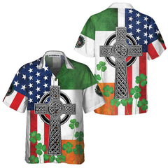 Irish American Hawaiian Shirt, St. Patricks Day Shirt, Cool St Patrick's Day Gift - Hyperfavor