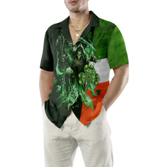 Irish Grim Reaper Hawaiian Shirt, St. Patricks Day Shirt, Cool St Patrick's Day Gift - Hyperfavor