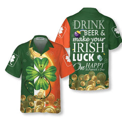 Irish Luck On St. Patrick's Day Hawaiian Shirt, St. Patricks Day Shirt, Cool St Patrick's Day Gift - Hyperfavor
