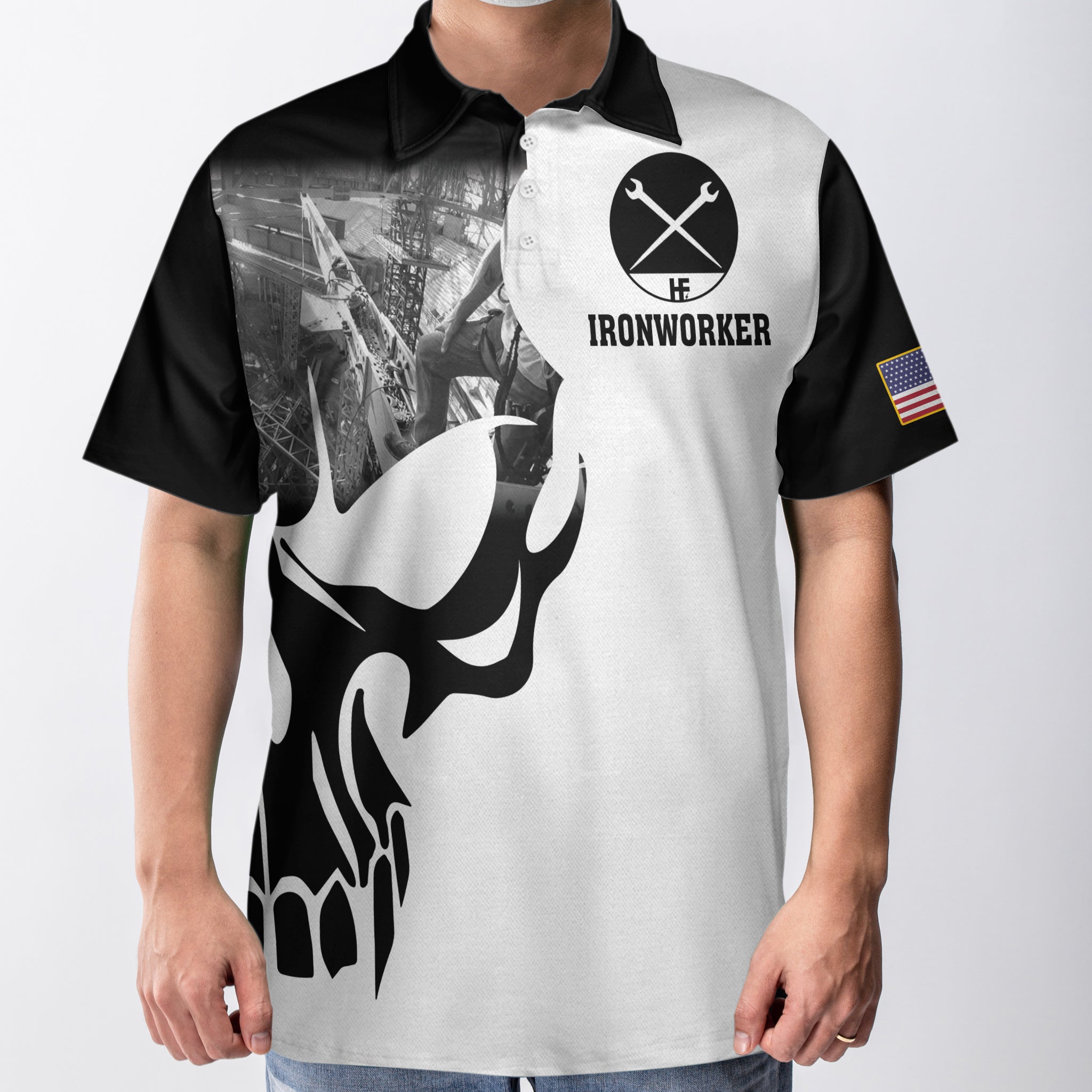 Ironworker Proud Skull Polo Shirt - Hyperfavor