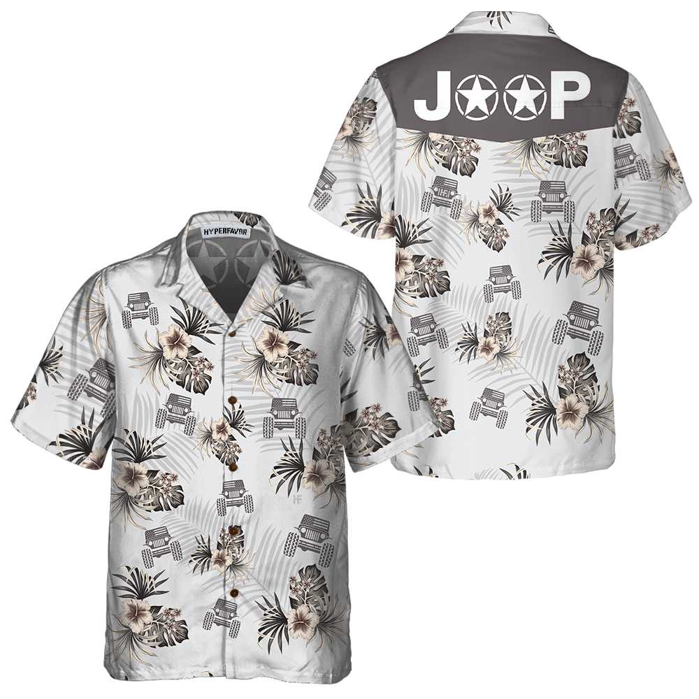 Jeep And Hibiscus Pattern Hawaiian Shirt, Tropical Jeep Shirt For Men & Women - Hyperfavor