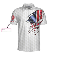 Jesus Is My Savior Golf Is My Therapy Custom Polo Shirt, American Flag Golf Shirt For Good Christians - Hyperfavor