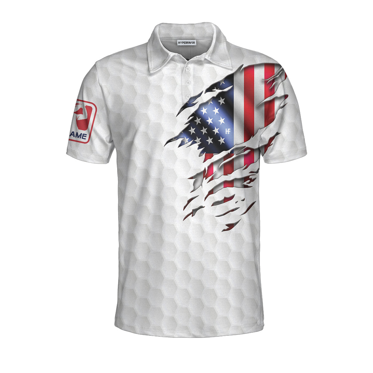 Jesus Is My Savior Golf Is My Therapy Custom Polo Shirt, American Flag Golf Shirt For Good Christians - Hyperfavor