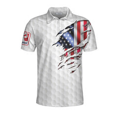 Jesus Is My Savior Golf Is My Therapy Custom Polo Shirt, American Flag Golf Shirt For Good Christians - Hyperfavor