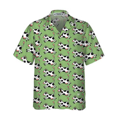 Jumping Cow Hawaiian Shirt, Cow Shirt For Men & Women, Funny Cow Print Shirt - Hyperfavor