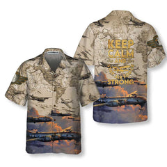 Keep Calm And Stay Air Force Strong Army Hawaiian Shirt, Cool Air Force Shirt For Men - Hyperfavor