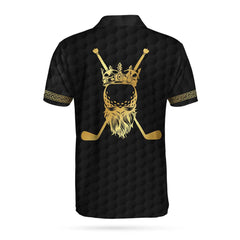 King Of Golf Custom Polo Shirt, Crown Royal Golf Polo Shirt For Men, Meaningful Golf Gift For Golfers - Hyperfavor