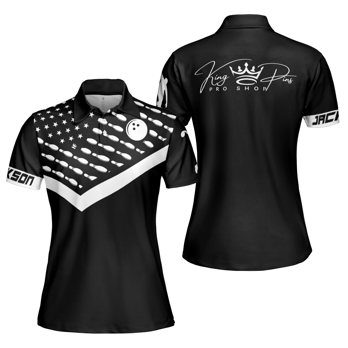 King Pin Pro Shop Custom Short Sleeve Women Polo Shirt - Hyperfavor