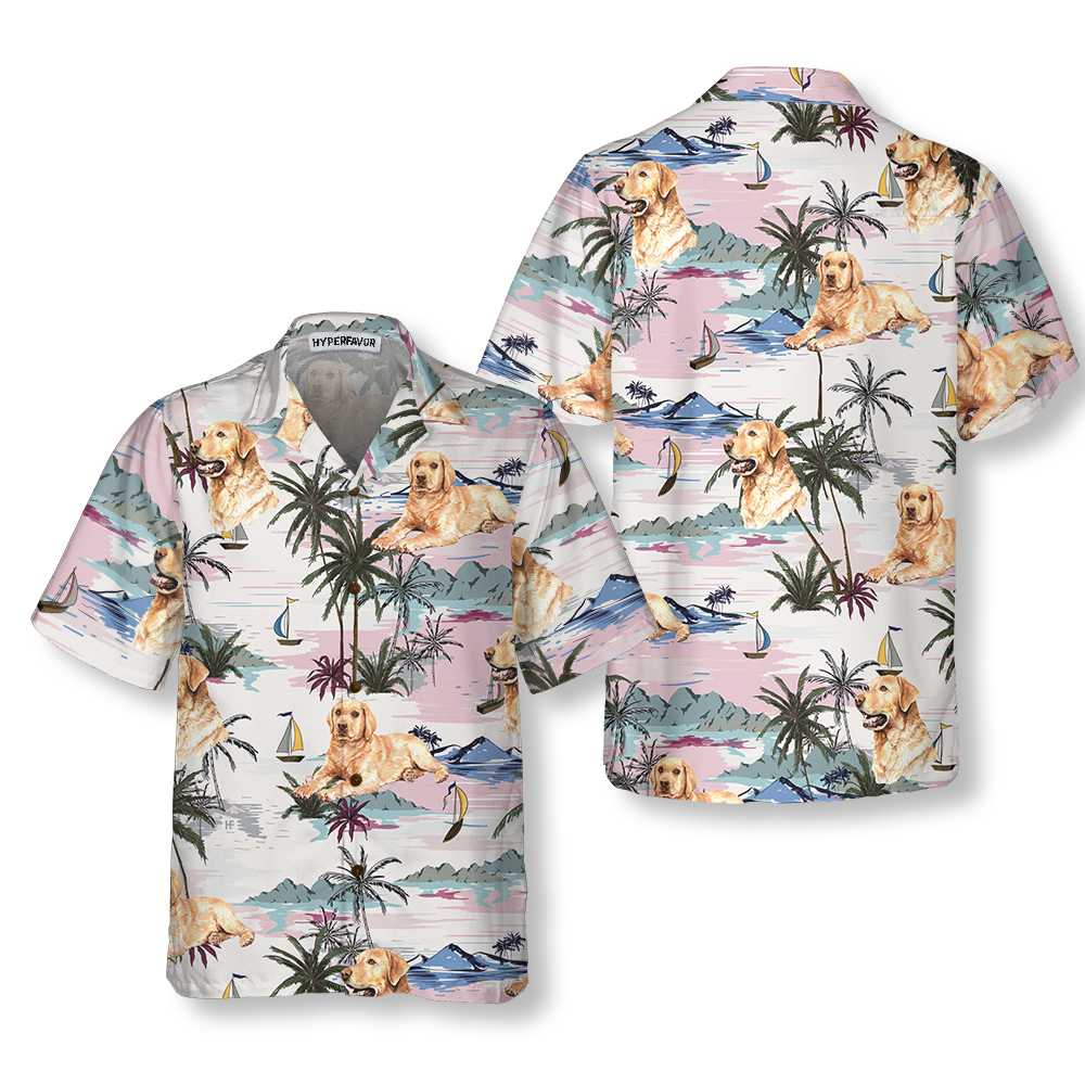 Labrador Retriever Tropical Summer Hawaiian Shirt, Tropical Labrador Hawaiian Shirt, Funny Gift For Labrador Retriever Lover - Hyperfavor