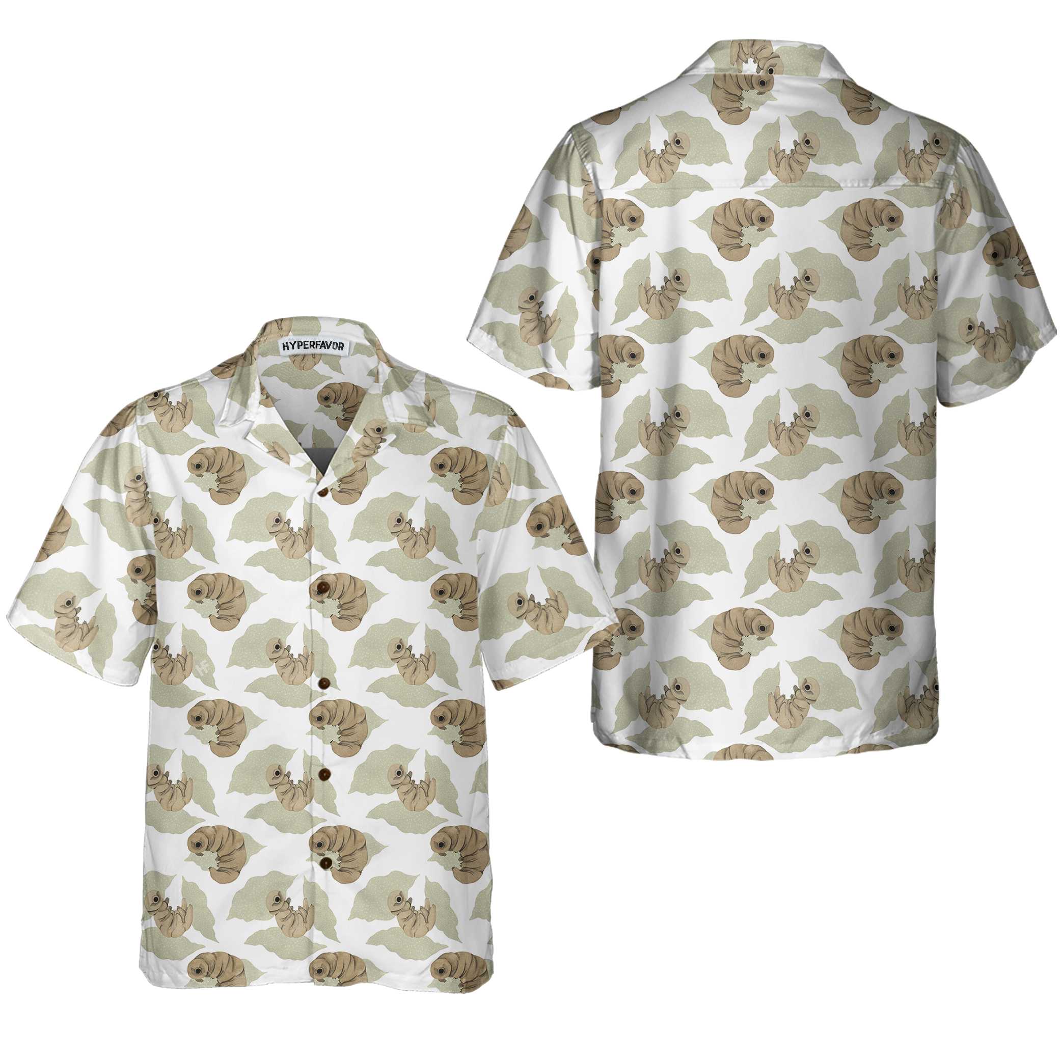 Larval Watercolor Pattern Hawaiian Shirt - Hyperfavor