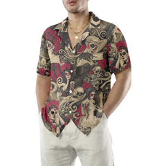 Las Elegantes Day Of The Dead Hawaiian Shirt, Mexican Day Makeup Girls Shirt, Best Day Of The Dead Gift - Hyperfavor