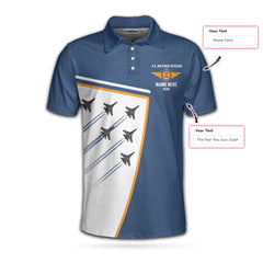 Less Than 1% Of Americans Have Ever Seen The Sunset From USAF Aircraft Custom Polo Shirt, Blue Air Force Veteran Shirt - Hyperfavor