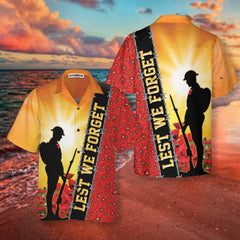 Lest We Forget Veteran US Hawaiian Shirt, Proud Veteran Shirt, Meaningful Gift For Veteran Day - Hyperfavor