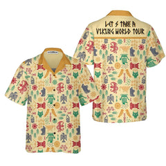 Let's Take A Viking World Tour Viking Hawaiian Shirt, Cool Ancient Pattern Viking Shirt - Hyperfavor
