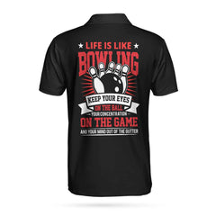 Keep Your Eyes On The Balls Bowling Custom Polo Shirt, Personalized Bowling Shirt For Men - Hyperfavor