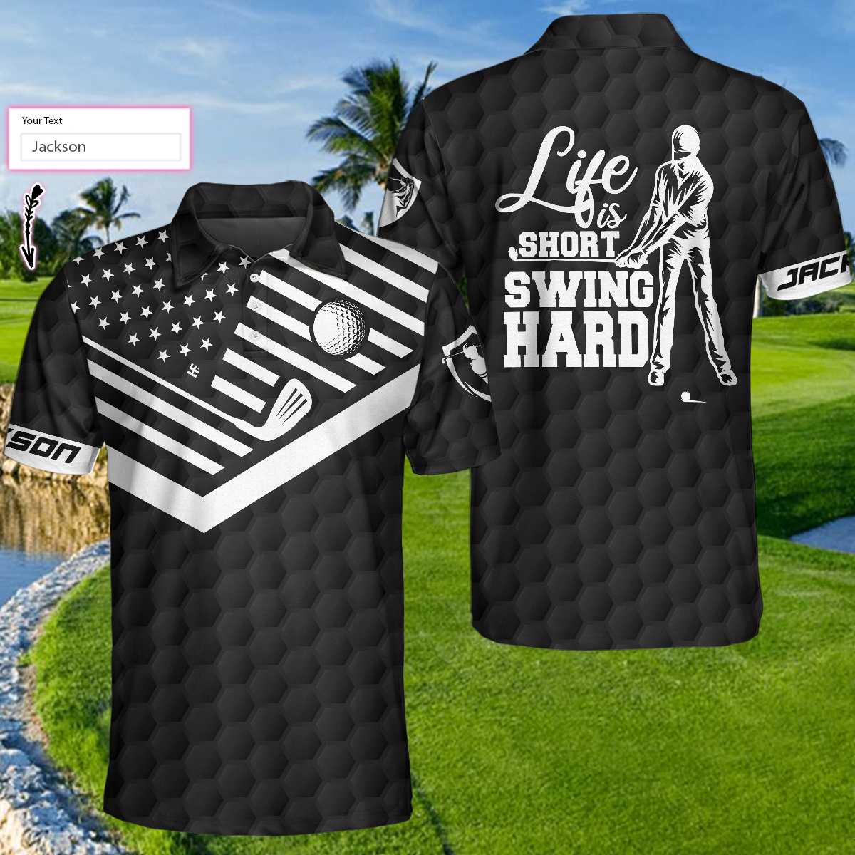 Life Is Short Swing Hard Custom Polo Shirt - Hyperfavor