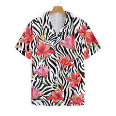 Lily Zebra Watercolor Painting Art EZ02 0607 Hawaiian Shirt - Hyperfavor