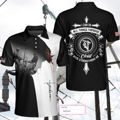 Lineman I Can Do All Things Custom Polo Shirt - Hyperfavor