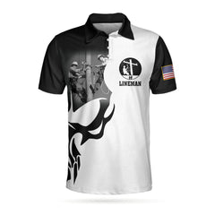 Lineman Proud Skull Polo Shirt - Hyperfavor
