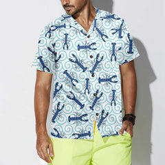 Lobster On Waves Hawaiian Shirt, Unique Lobster Shirt, Lobster Print Shirt For Adults - Hyperfavor
