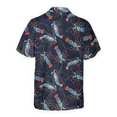 Lobster With Coral Reef Hawaiian Shirt, Funny Lobster Print Shirt For Men & Women - Hyperfavor
