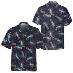 Lobster With Coral Reef Hawaiian Shirt, Funny Lobster Print Shirt For Men & Women - Hyperfavor