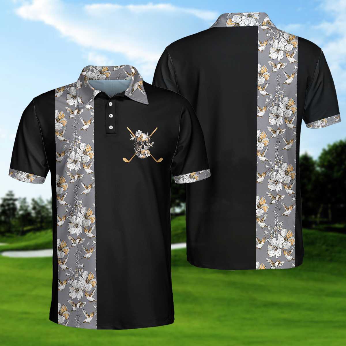 Luxury Golden Skull Golf EZ20 2503 Polo Shirt - Hyperfavor