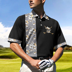 Luxury Golden Skull Golf EZ20 2503 Polo Shirt - Hyperfavor