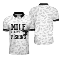 MILF Man I Love Fishing Funny Fishing Gears All Over Print Polo Shirt - Hyperfavor