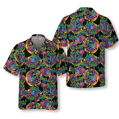 Magic Mushrooms Seamless Pattern Hawaiian Shirt, Unique Mushroom Shirt, Mushroom Print Shirt - Hyperfavor