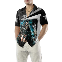 Mechanic Grim Reaper Mechanic Hawaiian Shirt, Cool Skull Mechanic Shirt For Men, Best Mechanic Gift - Hyperfavor