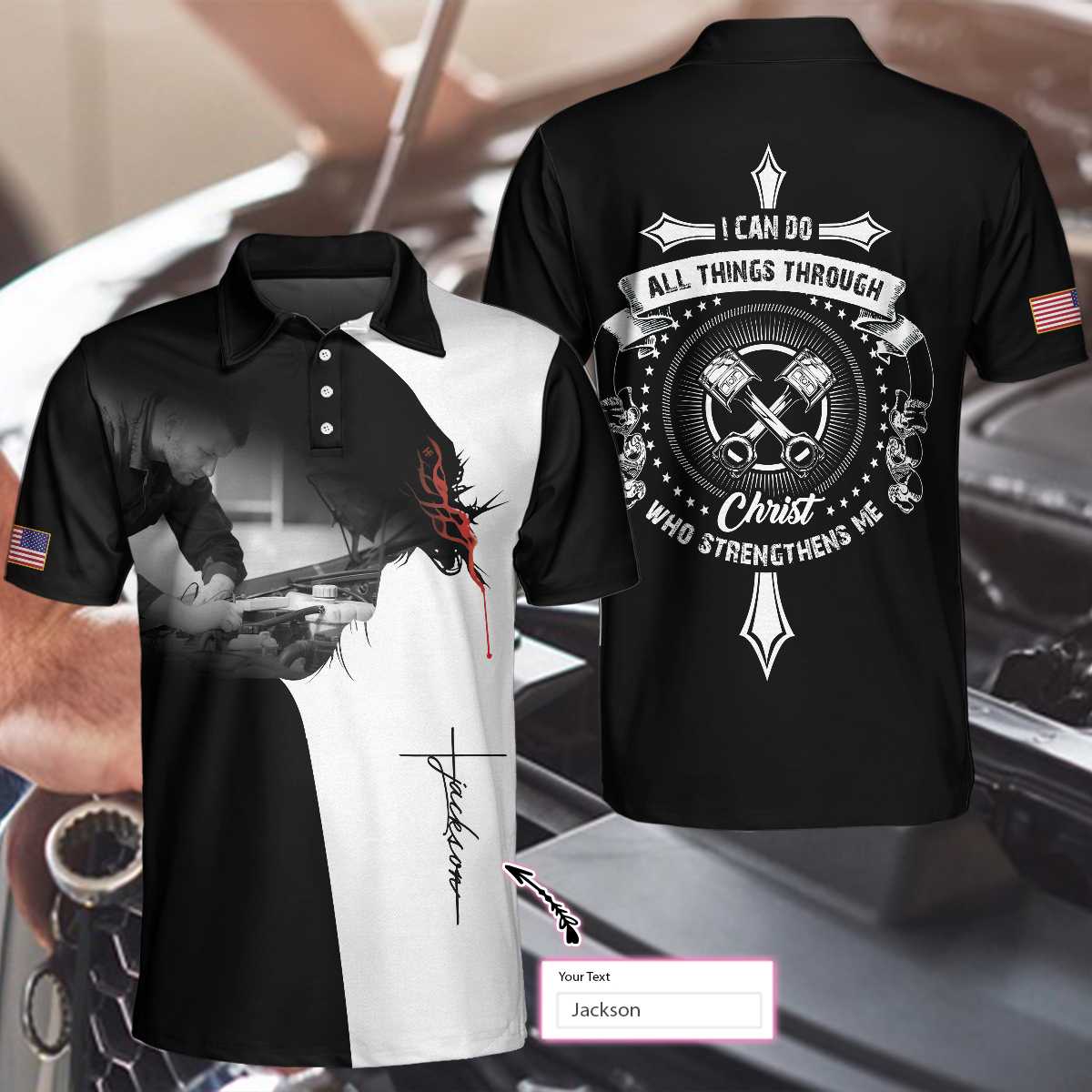 Mechanic I Can Do All Things Custom Polo Shirt - Hyperfavor