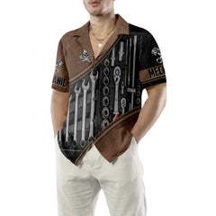 Mechanic Tools Skull Mechanic Hawaiian Shirt, Vintage Mechanic Shirt For Men, Cool Mechanic Gift - Hyperfavor